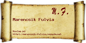 Marencsik Fulvia névjegykártya